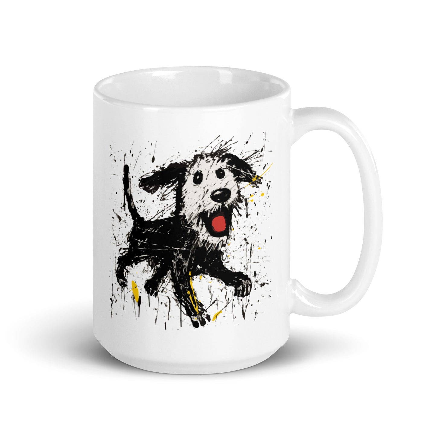 Feeling Good - White glossy mug - happy dog - Stylish Tea coffee Mug