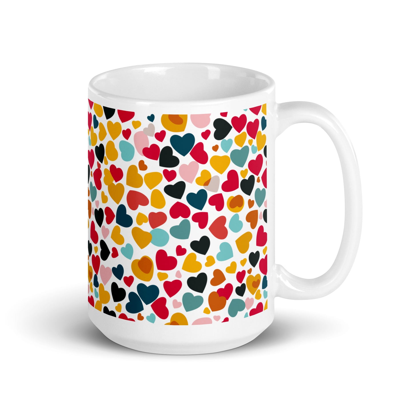 Petal Hearts - White glossy mug