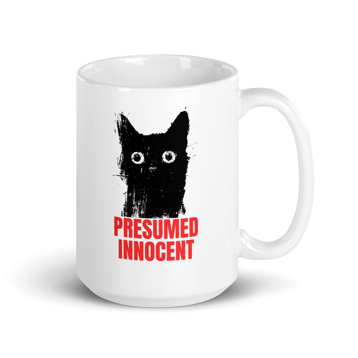 Presumed Innocent Mug | Funny Cat -White glossy mug