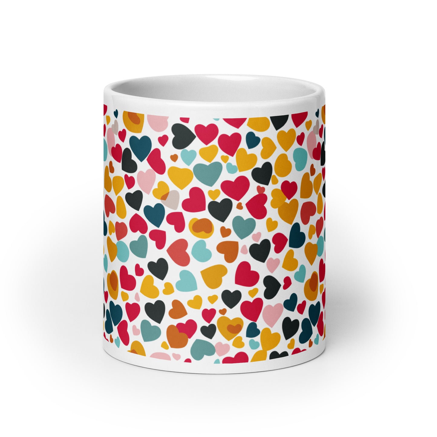 Petal Hearts - White glossy mug