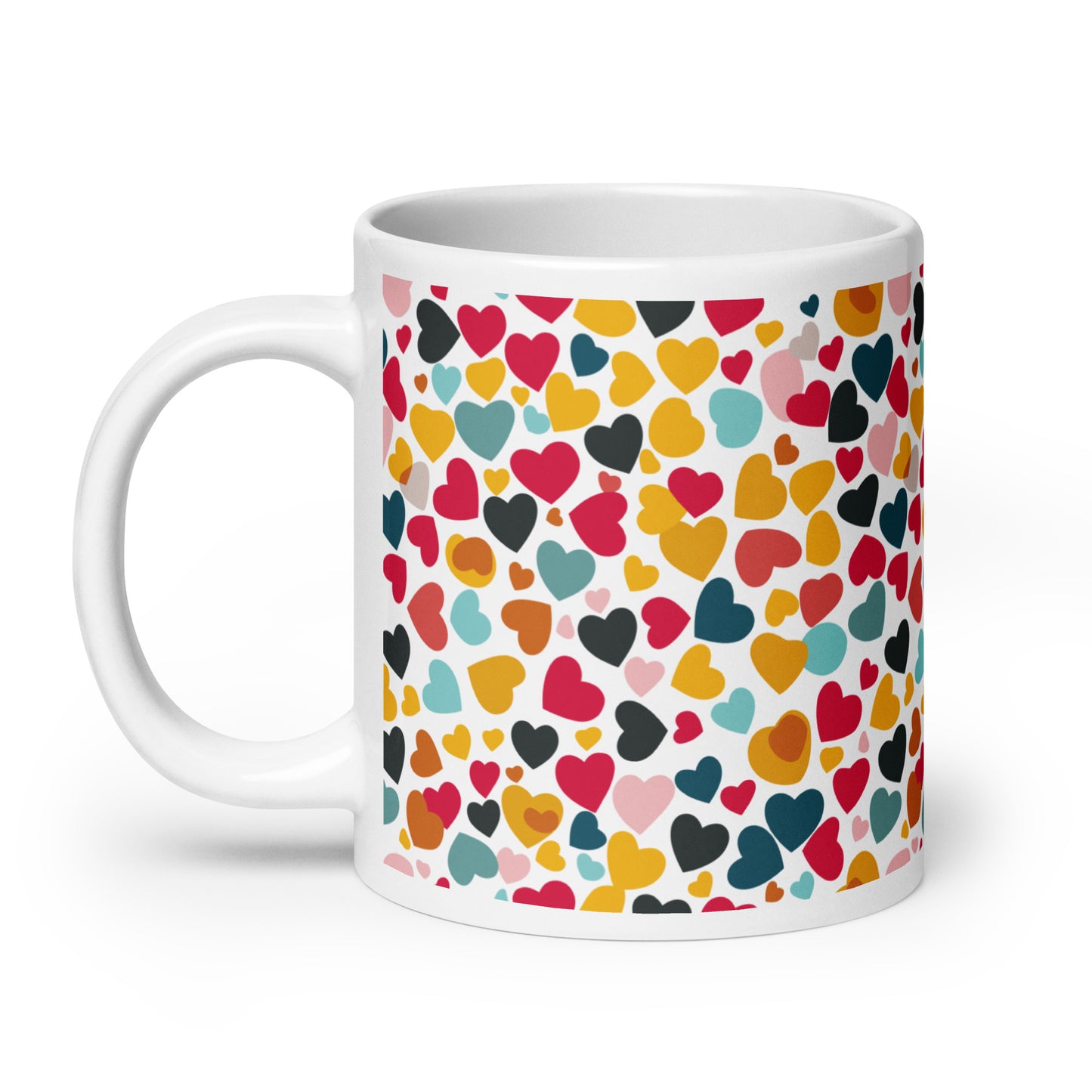 Petal Hearts - White glossy mug