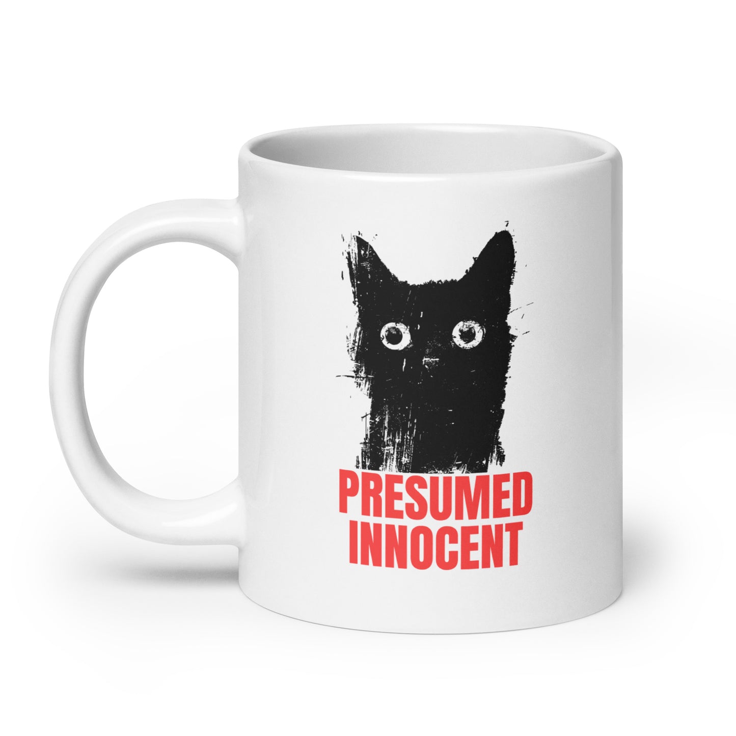 Presumed Innocent Mug | Funny Cat -White glossy mug