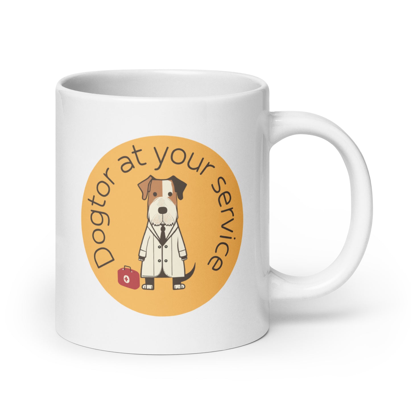 funny dog, mug, doctor dog illustration, medical humor,  dog lovers, gifts for doctors