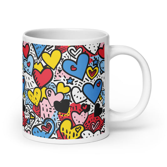 pop art hearts - mug - Hearts Pattern - valentines day-mom gift -gift idea 