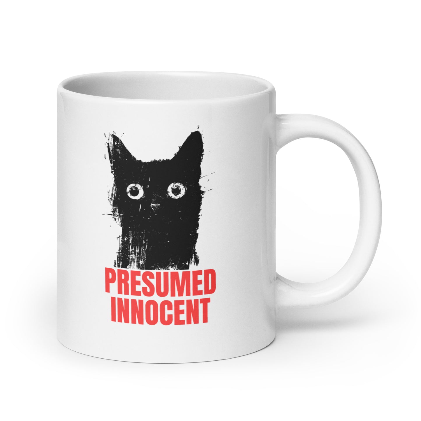 Presumed Innocent Mug | Funny Cat -White glossy mug